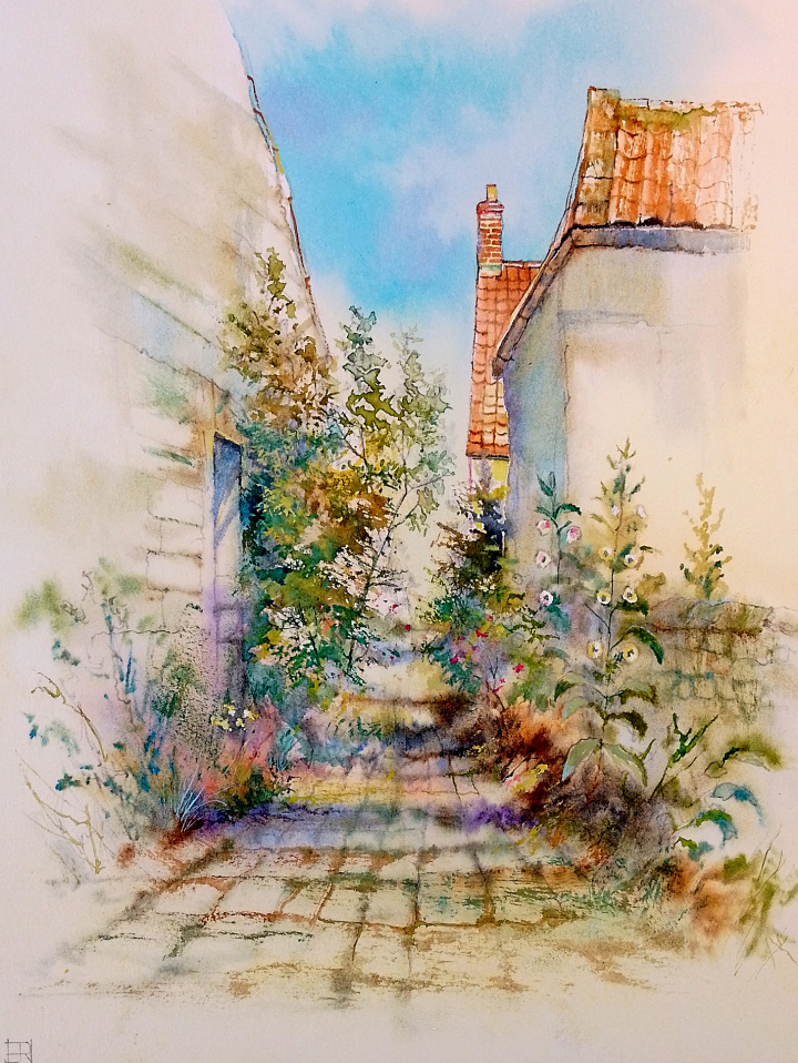 Cley Colours. Hollyhock Shadows SOLD
